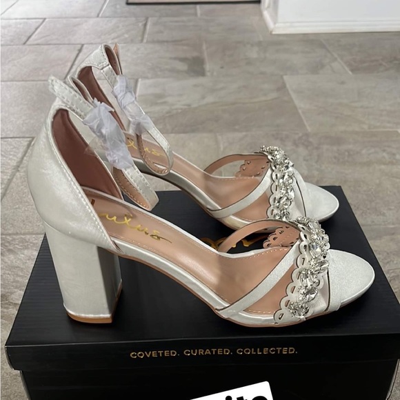 Satin Block Heels - Picture 1 of 1